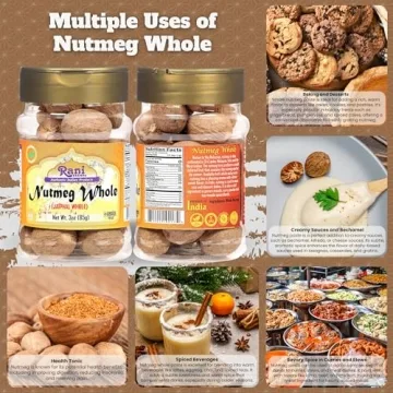 Rani Nutmeg Whole Spice 3oz - Authentic & Natural Flavor