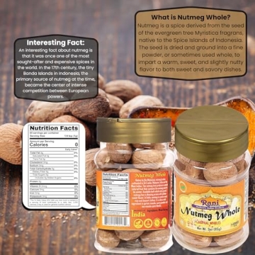 Rani Nutmeg Whole Spice 3oz - Authentic & Natural Flavor