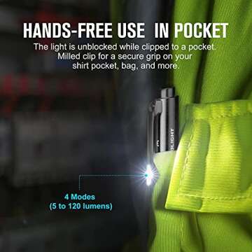 OLIGHT O'Pen Pro 120 Lumens LED Pen Light with Green Beam, Rechargeable EDC Flashlight for Writing, Work, Adventure, Professional Business Gift(Black)