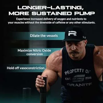 Granite Supplements Vaso Blast, Rainbow Candy Flavor, Stimulant-Free Pre Workout for Men & Women with Grapeseed Extract, Arginine Nitrite, & VasoDrive-AP for Max Pump (20 Servings)