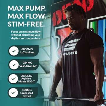 Granite Supplements Vaso Blast, Rainbow Candy Flavor, Stimulant-Free Pre Workout for Men & Women with Grapeseed Extract, Arginine Nitrite, & VasoDrive-AP for Max Pump (20 Servings)