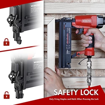 WORKPRO Pneumatic Brad Nailer for DIY Projects and Woodworking