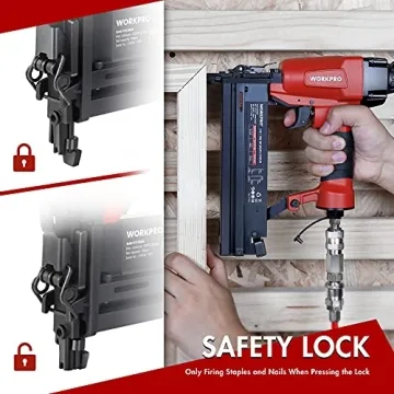 WORKPRO Pneumatic Brad Nailer for DIY Projects and Woodworking