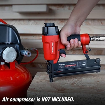 WORKPRO Pneumatic Brad Nailer for DIY Projects and Woodworking