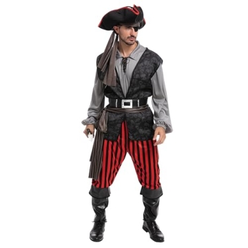 Spooktacular Creations Adult Men Pirate Costume for Halloween, Costume Party, Trick or Treating, Cos...