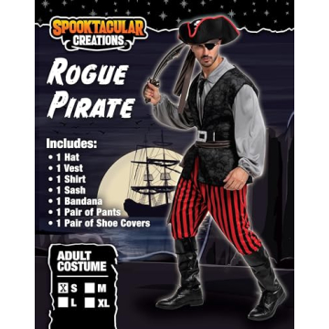 Spooktacular Creations Men's Pirate Costume for Halloween