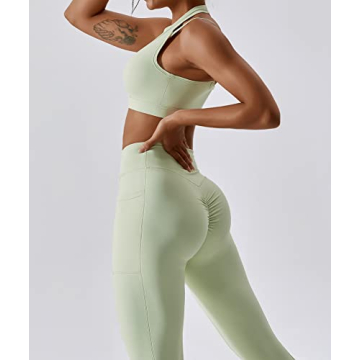 ABOCIW Women's Halter Sport Bra High Waist Leggings Workout Set