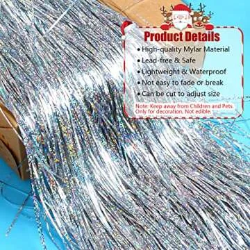 2000 Strands Shiny Tinsel Icicles for Holiday Decor