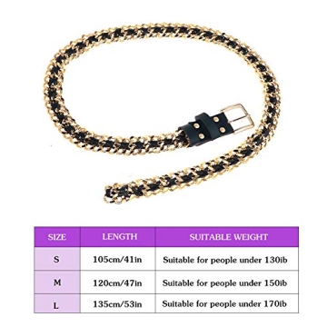 Stylish Glamorstar Gold Metal Punk Leather Chain Waist Belt