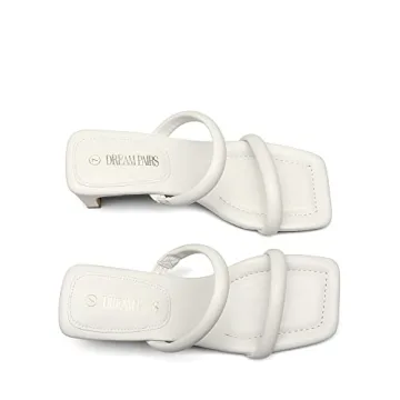 DREAM PAIRS Women's Stylish Square Toe Heels Sandals