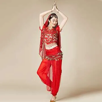 MUNAFIE Belly Dance Harem Pants US0-14 Red Shiny Fancy Pants