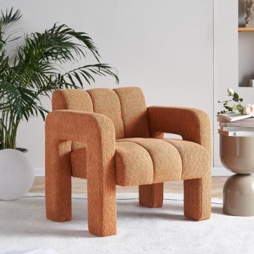 Vensico Accent Chair Living Room Chair, Modern Comfy Reading Chair for Bedroom, Upholstered Boucle F...