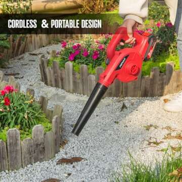 POPULO 20V Cordless Mini Electric Blower Kit,150mph Wind Speed for Cleaning Workshop,Garage,Inflatin...