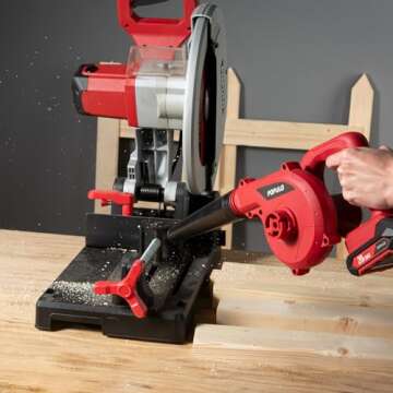 POPULO 20V Cordless Mini Electric Blower Kit,150mph Wind Speed for Cleaning Workshop,Garage,Inflating Air Mattress,Leaf Blower for Small Patio Areas, Included Battery,Inflating Adaptors and Charger