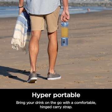 Ninja Blast Portable Blender, Cordless, 18oz. Vessel, Personal Blender For-Shakes and Smoothies, BPA Free, Leakproof-Lid and Sip Spout, USB-C Rechargeable, Dishwasher Safe Parts, Denim Blue, BC151ND