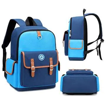 weiatas Kids Backpack Children Bookbag Preschool Kindergarten Elementary School Bag for Girls Boys (Blue-blue, Large)