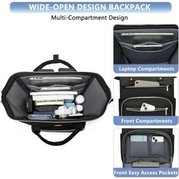 Women Laptop Backpack - 15.6" Waterproof Work Bag