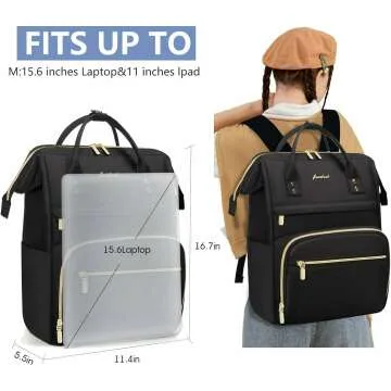 Women Laptop Backpack - 15.6" Waterproof Work Bag