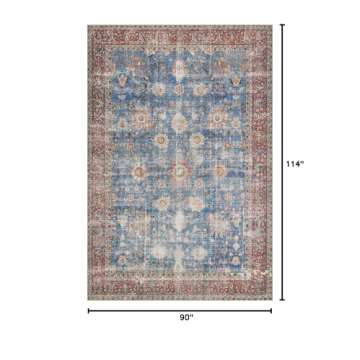 Loloi II Loren Blue/Brick 7'-6" x 9'-6" Area Rug
