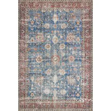 Loloi II Loren Blue/Brick 7'-6" x 9'-6" Area Rug