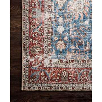 Loloi II Loren Blue/Brick 7'-6" x 9'-6" Area Rug