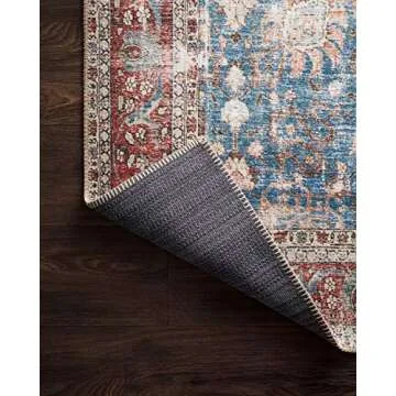 Loloi II Loren Blue/Brick 7'-6" x 9'-6" Area Rug
