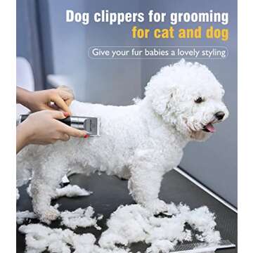 oneisall Dog Grooming Clippers and Dog Paw Trimmer 2 in1/ Quiet Cordless Pet Clippers/Dog Clippers for Grooming for Thick Coat/Pet Hair Trimmer for Small Medium Large Dogs