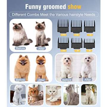 oneisall Dog Grooming Clippers and Dog Paw Trimmer 2 in1/ Quiet Cordless Pet Clippers/Dog Clippers for Grooming for Thick Coat/Pet Hair Trimmer for Small Medium Large Dogs