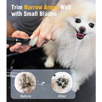 oneisall Dog Grooming Clippers and Dog Paw Trimmer 2 in1/ Quiet Cordless Pet Clippers/Dog Clippers for Grooming for Thick Coat/Pet Hair Trimmer for Small Medium Large Dogs