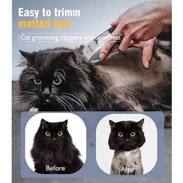 oneisall Dog Grooming Clippers and Dog Paw Trimmer 2 in1/ Quiet Cordless Pet Clippers/Dog Clippers for Grooming for Thick Coat/Pet Hair Trimmer for Small Medium Large Dogs