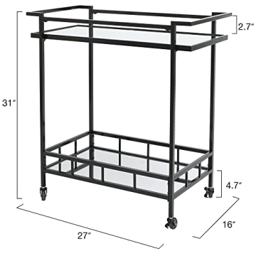 Vintage Bar Cart with Wheels for Elegant Home Entertainment