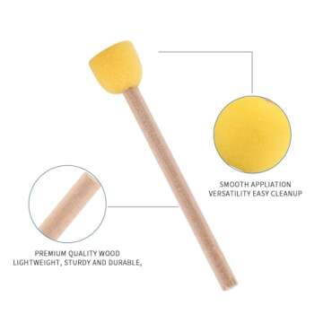 Yaxuan 0.6" Round Foam Paint Brushes - Round Painting Sponges - Premium Foam Brushes - Sponge Brush Ideal Painting Tools for Kids, Acrylics & Varnishes (40 Pcs)