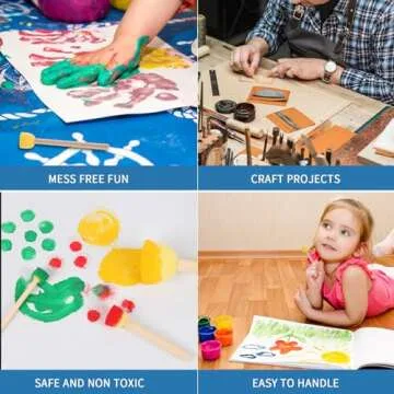 Yaxuan 0.6" Round Foam Paint Brushes - Round Painting Sponges - Premium Foam Brushes - Sponge Brush Ideal Painting Tools for Kids, Acrylics & Varnishes (40 Pcs)