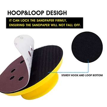 S SATC Sanding Blocks 5 Inch Hook and Loop Sanding Block 2 PCS Round and Mouse Hand Sanding Block for Wood Furniture Restoration Home Arts and Crafts