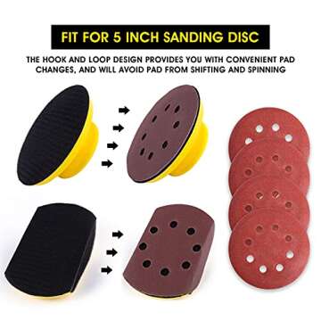 S SATC Sanding Blocks 5 Inch Hook and Loop Sanding Block 2 PCS Round and Mouse Hand Sanding Block for Wood Furniture Restoration Home Arts and Crafts