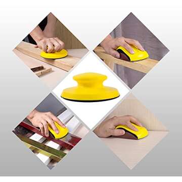 S SATC Sanding Blocks 5 Inch Hook and Loop Sanding Block 2 PCS Round and Mouse Hand Sanding Block for Wood Furniture Restoration Home Arts and Crafts