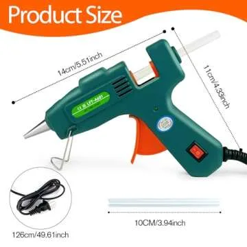 SHJADE Hot Glue Gun with 30 Glue Sticks, Fast Preheating Hot Melt Gun, Mini Glue Gun Kit for Kids DIY School Craft Projects and Quick Home Repairs, 20W Green