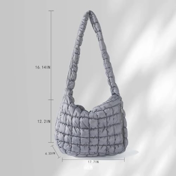 LLYLIU Large Quilted Tote Bag for Women Grey - Style Meets Functionality