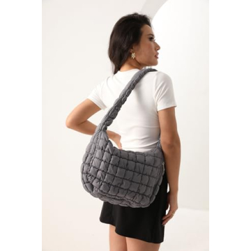 LLYLIU Large Quilted Tote Bag for Women Grey - Style Meets Functionality
