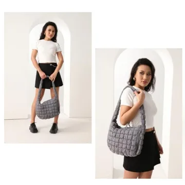 LLYLIU Large Quilted Tote Bag for Women Grey - Style Meets Functionality