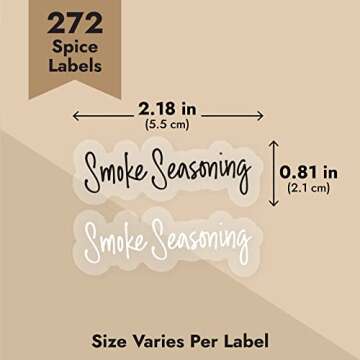 Talented Kitchen 272 Spice Labels Stickers, Clear Spice Jar Labels Preprinted for Seasoning Herbs Kitchen Spice Rack Organization, Water Resistant, Black and White Script