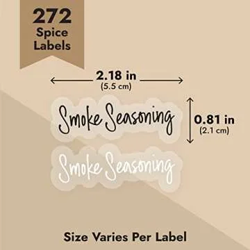 Talented Kitchen 272 Spice Labels Stickers, Clear Spice Jar Labels Preprinted for Seasoning Herbs Kitchen Spice Rack Organization, Water Resistant, Black and White Script