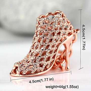 maycom High-heeled Shoe Keychain Creative Fashion Refinement Lady Gift Hollow Shoes Keyring Key Chain Ring Keyfob 86113 (Rose Gold)