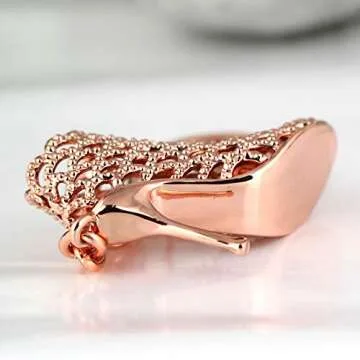 maycom High-heeled Shoe Keychain Creative Fashion Refinement Lady Gift Hollow Shoes Keyring Key Chain Ring Keyfob 86113 (Rose Gold)