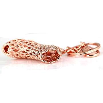 maycom High-heeled Shoe Keychain Creative Fashion Refinement Lady Gift Hollow Shoes Keyring Key Chain Ring Keyfob 86113 (Rose Gold)