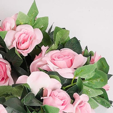 LESING Rose Garlands - 4PCS Artificial Silk Flower Vines