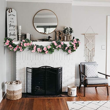 LESING Rose Garlands - 4PCS Artificial Silk Flower Vines