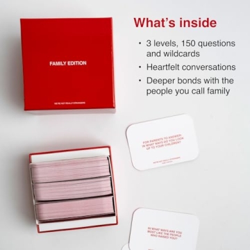 WE'RE NOT REALLY STRANGERS Family Edition Card Game - 150 Conversation Cards for Adults, Teens, Couples, & Strangers - Fun Family Party Time for Game Night or Date Night, Ages 15+, 2-6 Players
