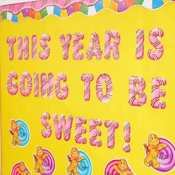 Eureka 845155 Candy Land Punctuation, Numbers, and Alphabet Classroom Decorations for Teachers, 4", ...