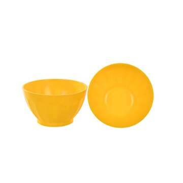 Mintra Unbreakable Plastic Bowl, YELLOW 4pk - Medium, 750ml, 25oz, 5.5inW x 3inH - (Part Of A Set) - Salad, Snacks, Breakfast Cereal, Fruit, Popcorn, Soup, Colorful, Shatterproof, BPA Free